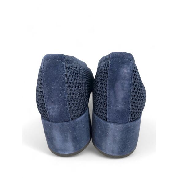 EILEEN FISHER Navy Gabby Recycled‎ Stretch Knit Pump Chunky Heel Size 6 Comfort - Picture 4 of 6
